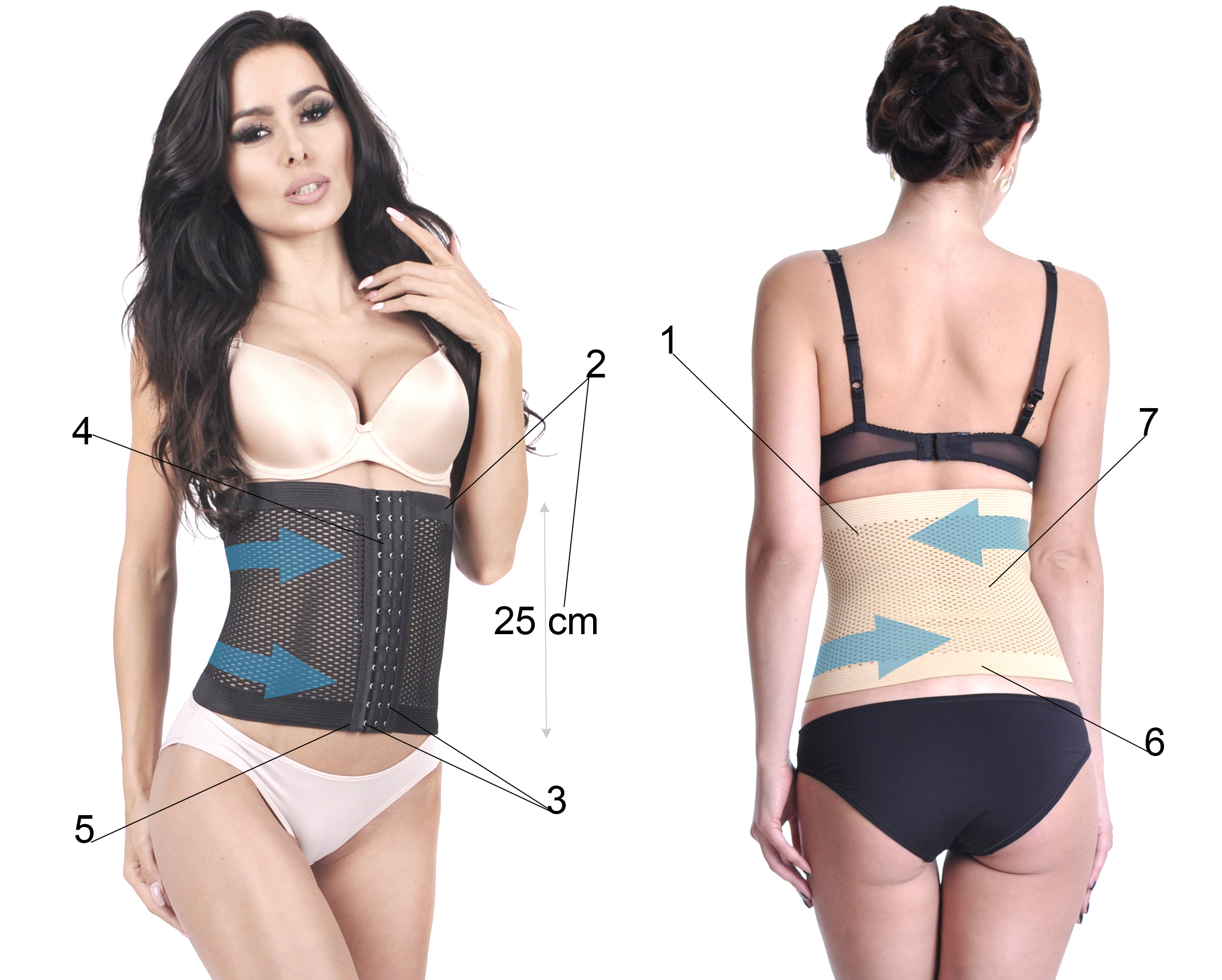 Orirose ®, Wytrzymały, sprężysty i oddychający pas wyszczuplający brzuch, modelujący tali, poporodowy z trzystopniową regulacją ucisku TUMMY belt - obrazek 33