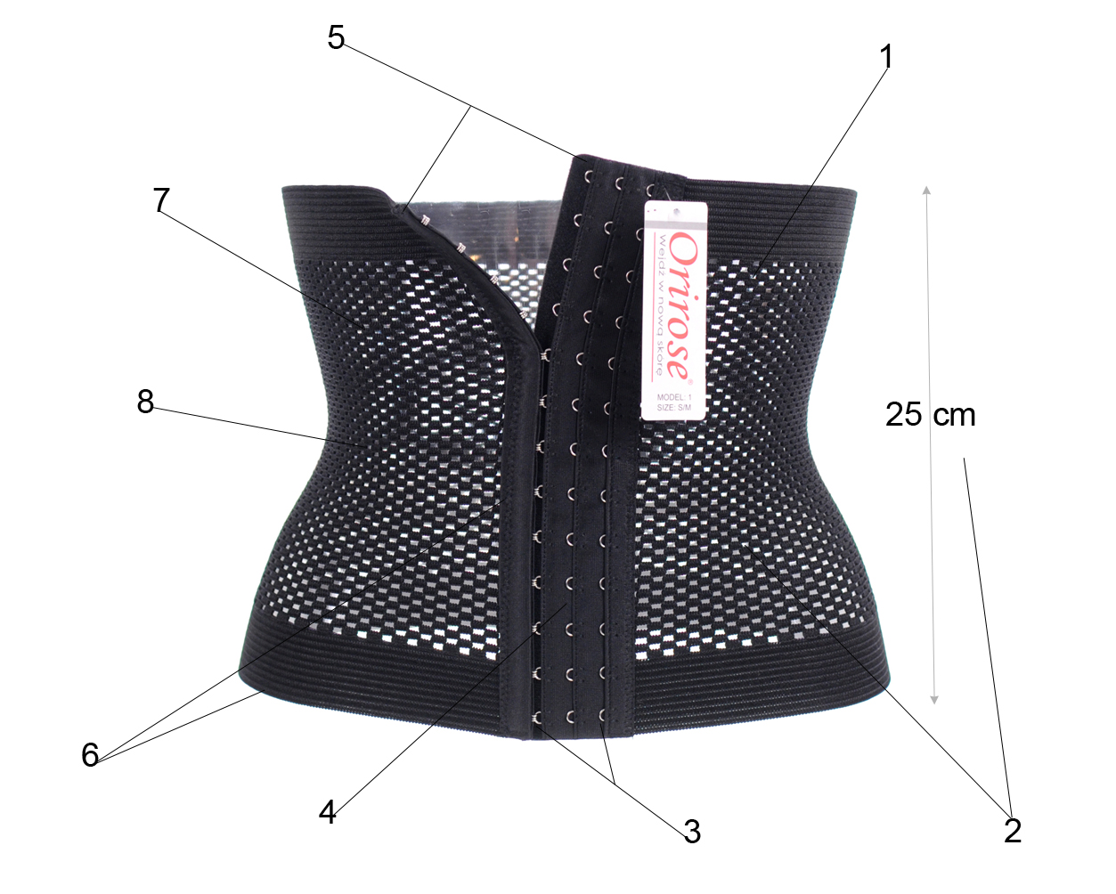 Orirose ®, Wytrzymały, sprężysty i oddychający pas wyszczuplający brzuch, modelujący tali, poporodowy z trzystopniową regulacją ucisku TUMMY belt - obrazek 16