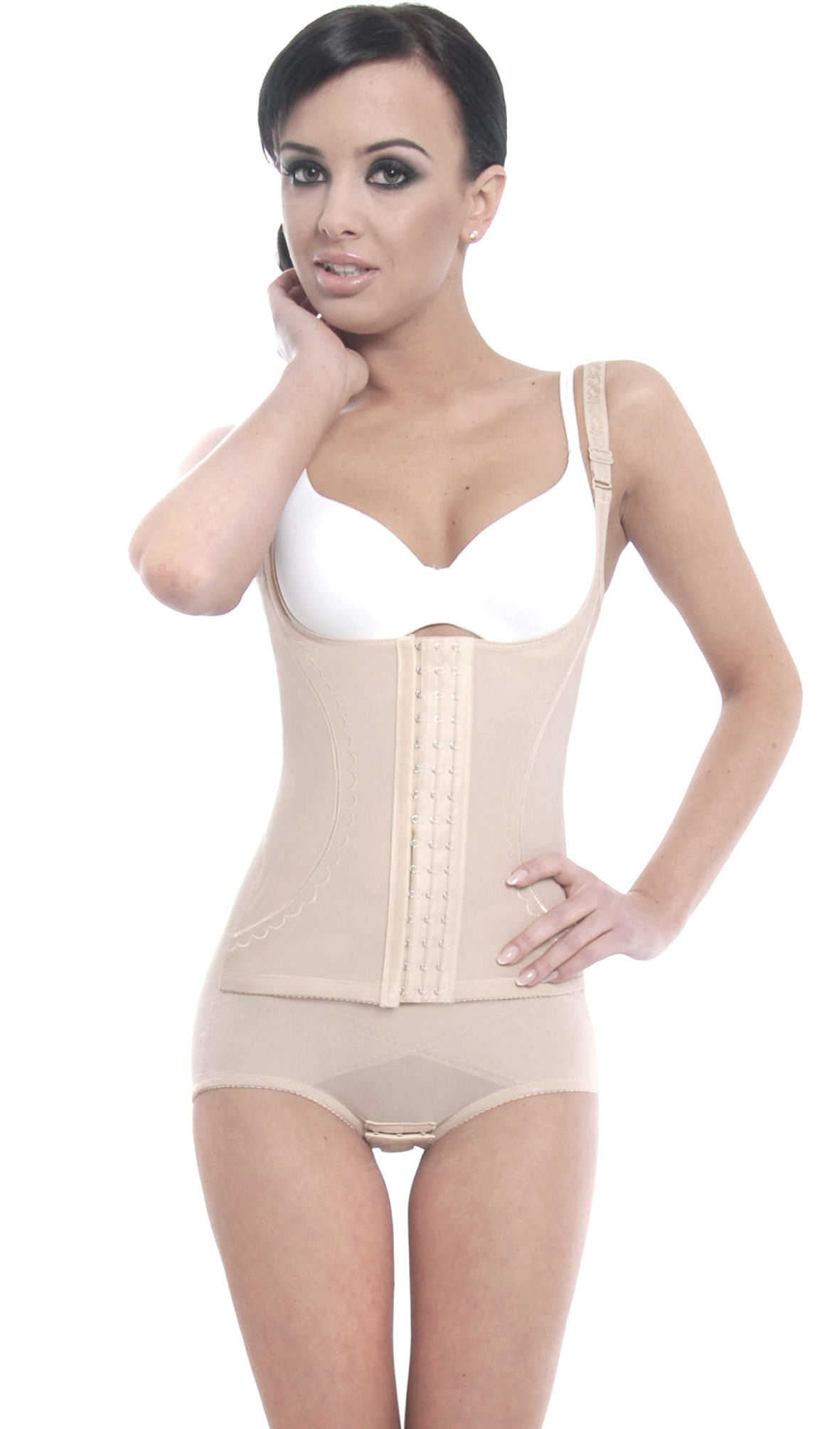 Orirose ® Mocno wyszczuplające dolne i górne partie brzucha, modelujące talię, wygładzające linię bioder, kształtujące pośladki, prostujące plecy, ujędrniające biust z trzystopniową regulacją ucisku BODY spandex control - obrazek 23