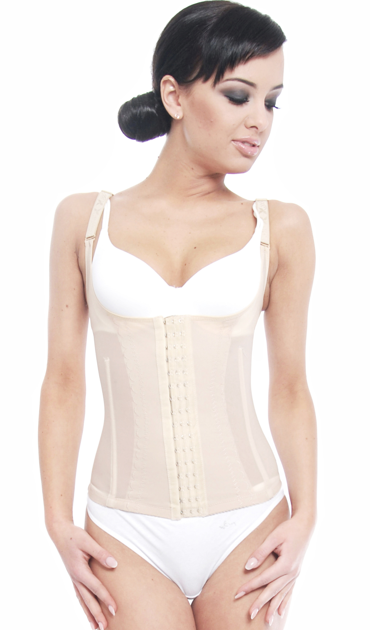 Orirose ® Gorset wyszczuplający górne i dolne partie brzucha, modelujący talię, prostujący plecy, ujędrniający biust z trzystopniową regulacją ucisku Sleek & slim - obrazek 32