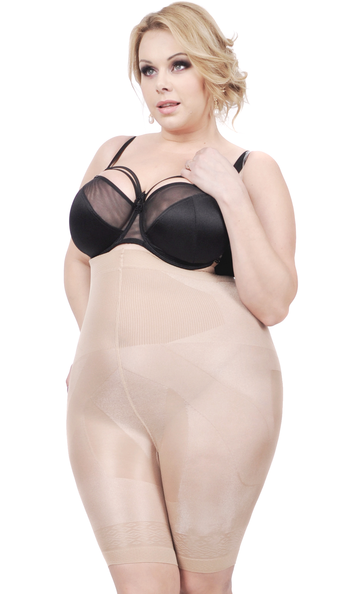 Orirose ®, Włoski gorset wyszczuplający i modelujący talię, brzuch, biodra, ujędrniający pośladki, wygładzający uda z ramiączkami silikonowymi SIZE PLUS - obrazek 9
