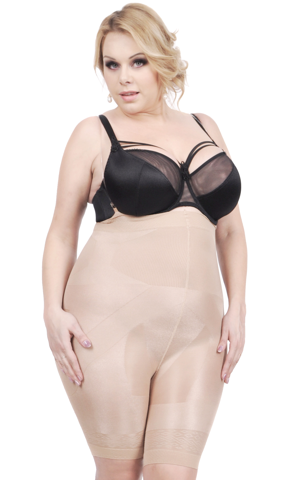 Orirose ®, Włoski gorset wyszczuplający i modelujący talię, brzuch, biodra, ujędrniający pośladki, wygładzający uda z ramiączkami silikonowymi SIZE PLUS - obrazek 8