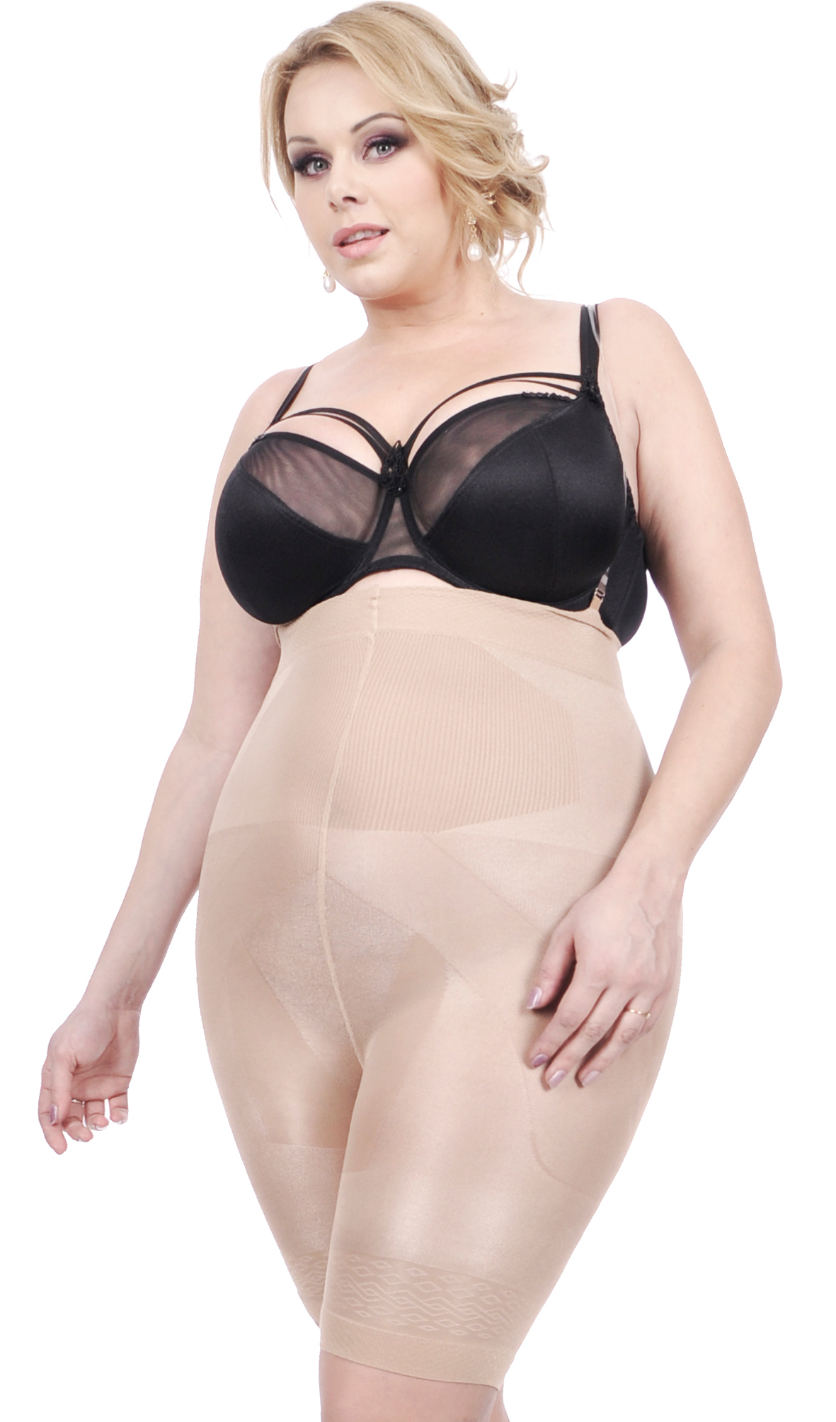 Orirose ®, Włoski gorset wyszczuplający i modelujący talię, brzuch, biodra, ujędrniający pośladki, wygładzający uda z ramiączkami silikonowymi SIZE PLUS - obrazek 7