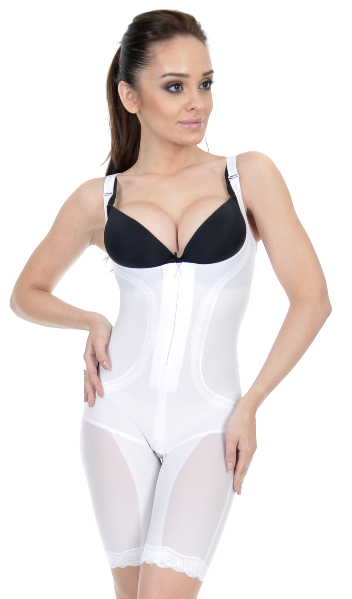 Orirose ® Mocno wyszczuplające brzuch, modelujące talię, wygładzające linię bioder, kształtujące i ujędrniające biust i pośladki, prostujące sylwetkę, antycelulitowe i opinające uda Body LONG spandex - obrazek 15