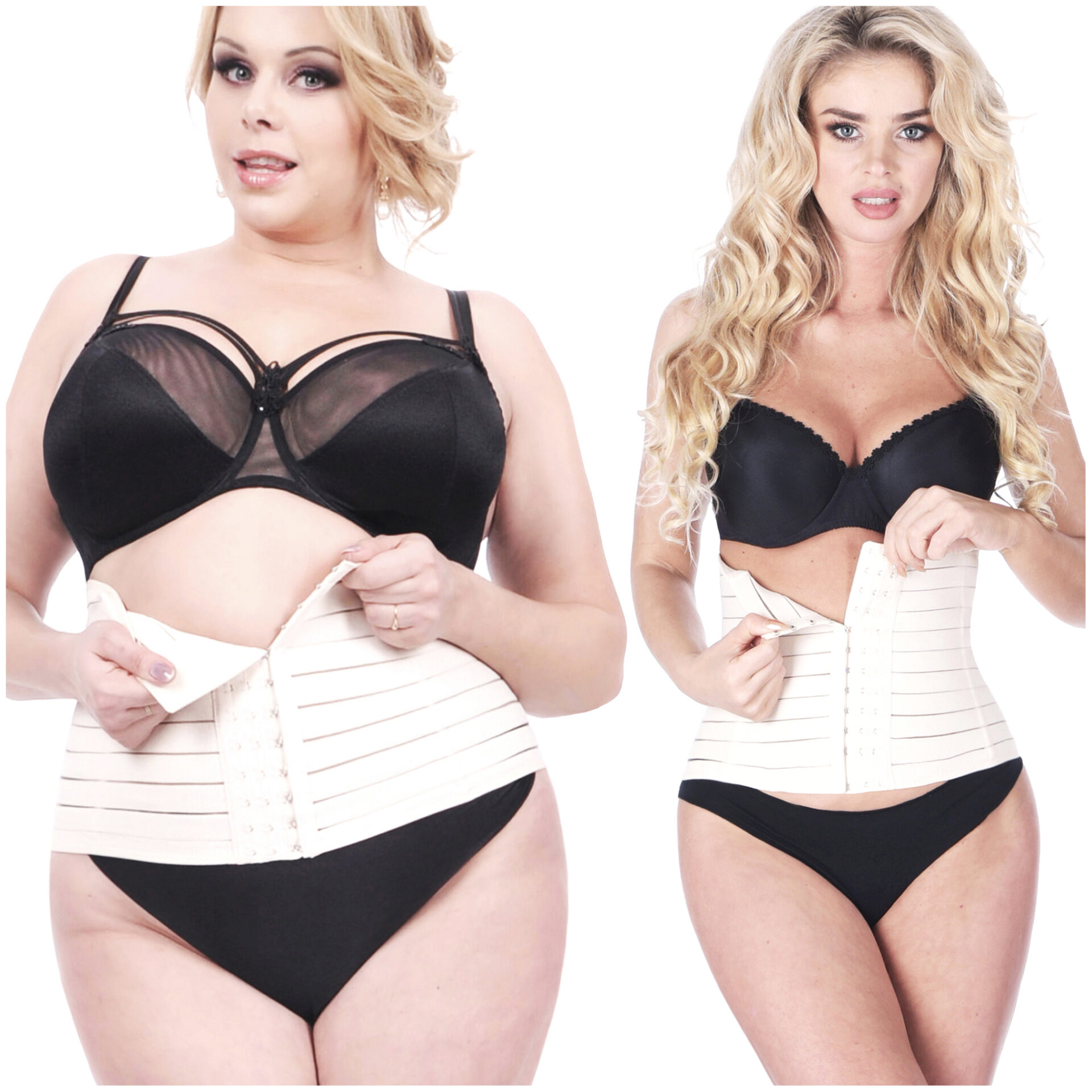 Orirose, pas mocno wyszczuplający brzuch, modelujący  talię, z fiszbinami i trzystopniową regulacją ucisku TUMMY shape SIZE PLUS