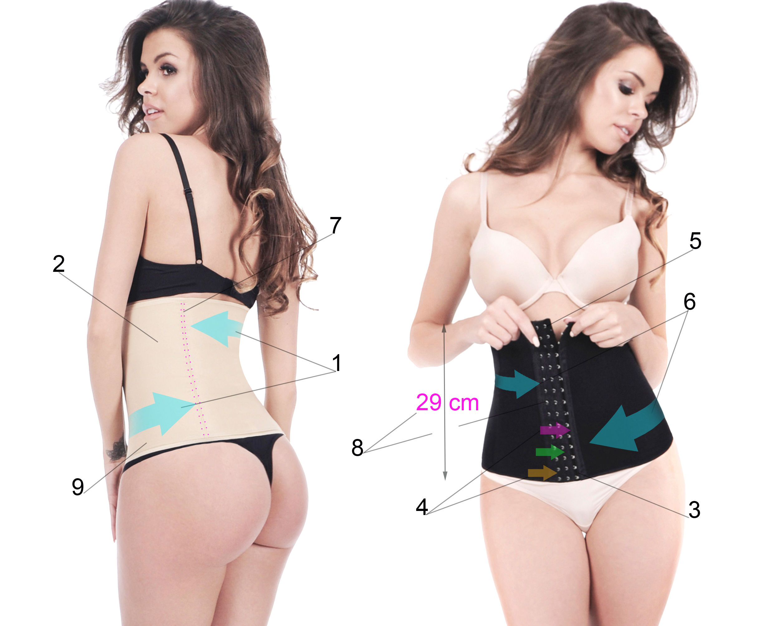 Orirose ®, Wysoki pas mocno wyszczuplający i modelujący talię oraz dolne i górne partie brzucha z regulacją ucisku TUMMY SLEEK - obrazek 2