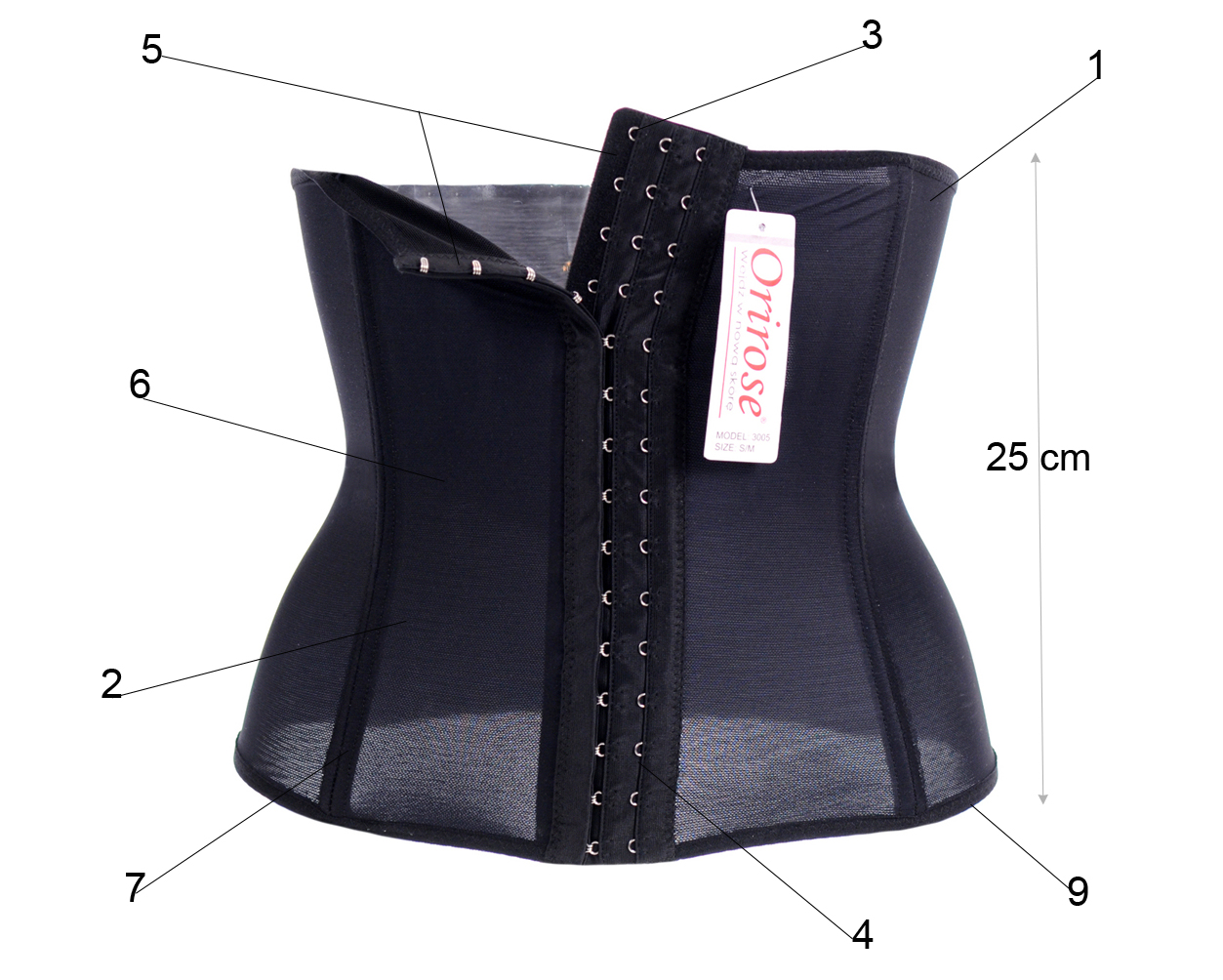 Orirose ®, Wysoki pas mocno wyszczuplający i modelujący talię oraz dolne i górne partie brzucha z regulacją ucisku TUMMY SLEEK - obrazek 14