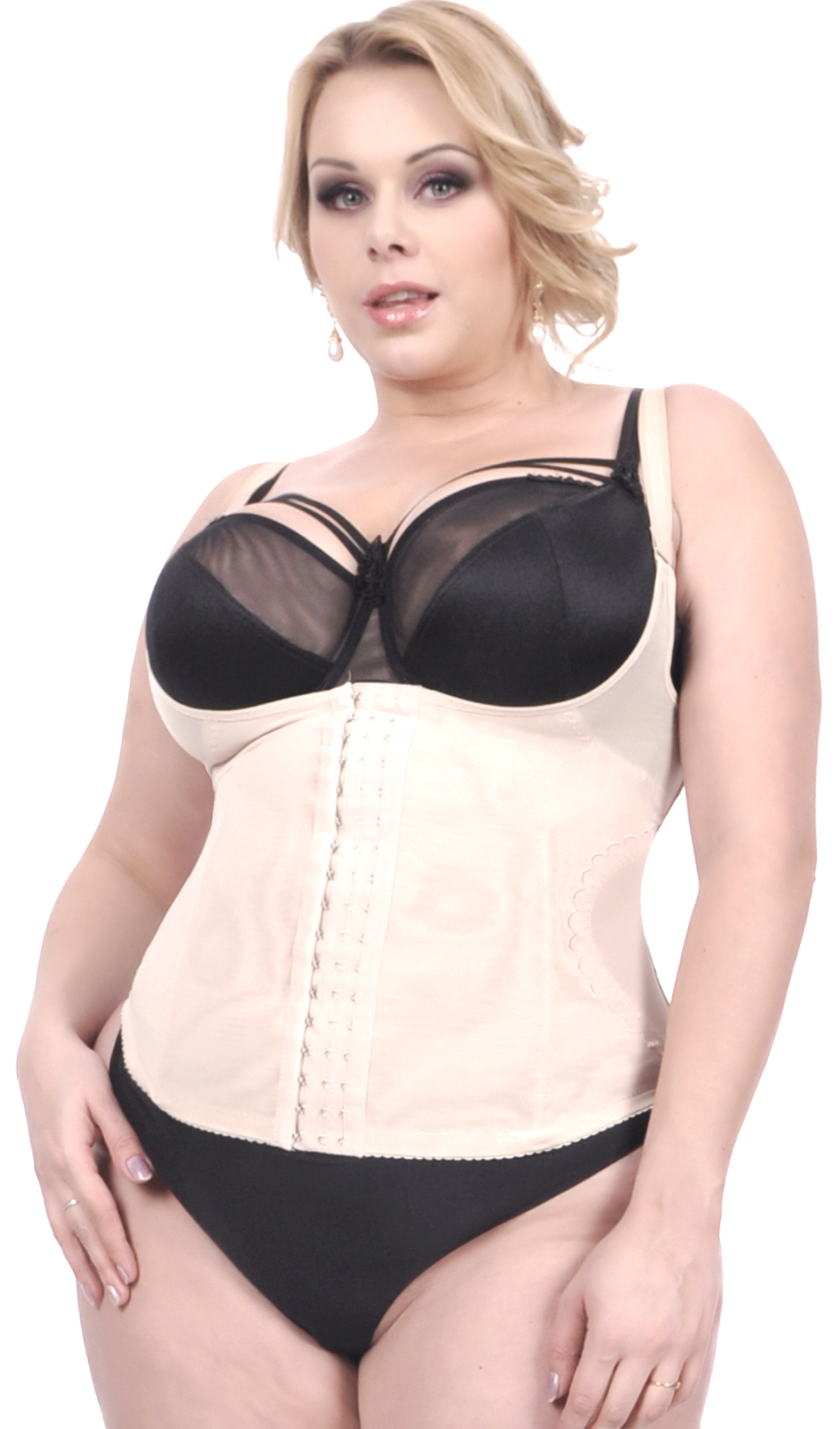 Orirose ® Mocno wyszczuplający górne i dolne partie brzucha, wygładzający i modelujący talię, prostujący plecy, ujędrniające biust, wykonany z przewiewnej mikrosiatki, gorset z trzystopniowa regulacją ucisku Talia SLIM size plus - obrazek 13