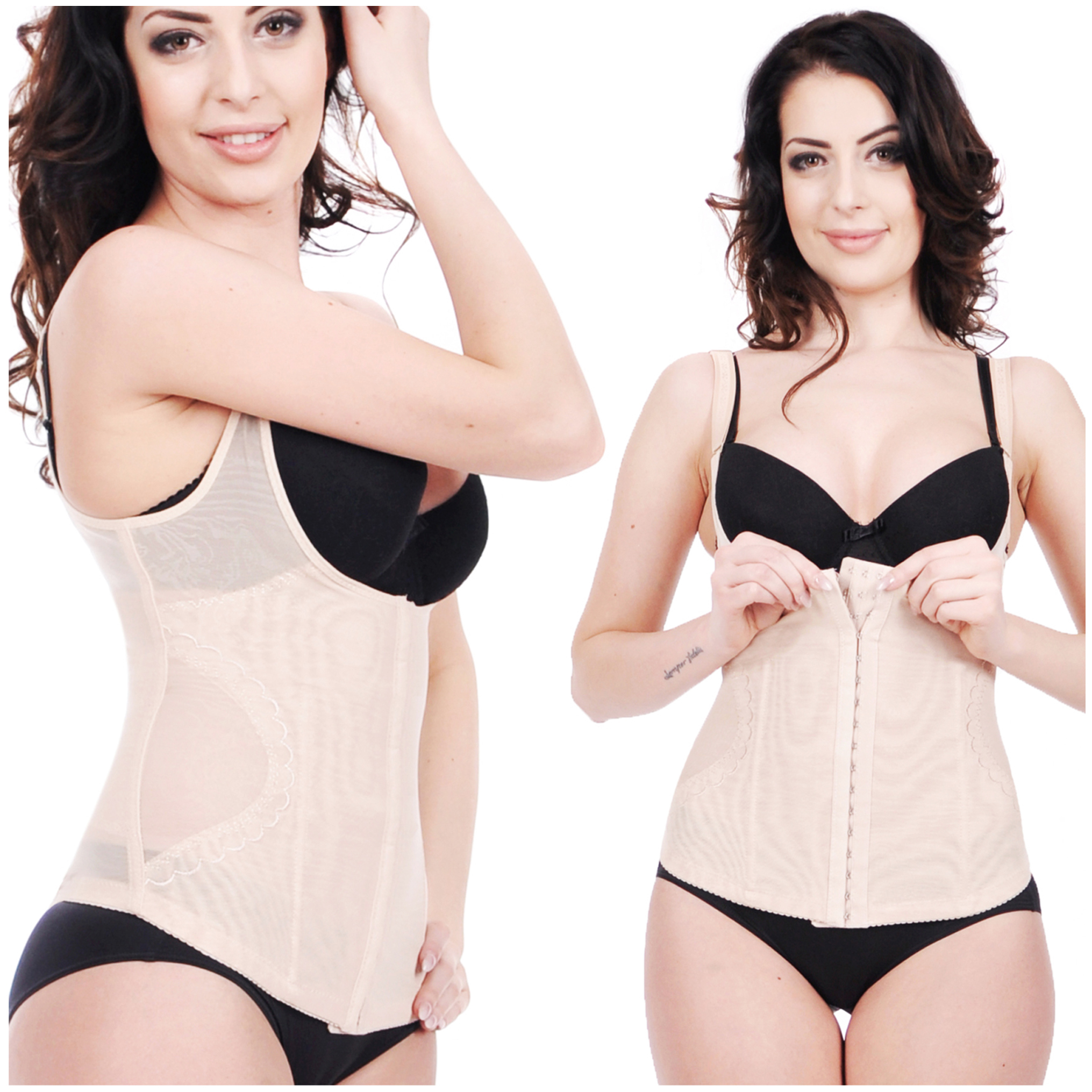 Orirose ® Mocno wyszczuplający górne i dolne partie brzucha, wygładzający i modelujący talię, prostujący plecy, ujędrniające biust, wykonany z przewiewnej mikrosiatki, gorset z trzystopniowa regulacją ucisku Talia SLIM size plus - obrazek 33