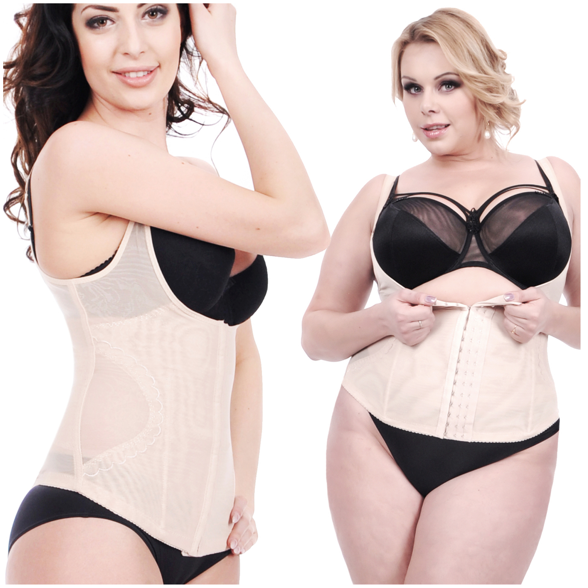 Orirose ® Mocno wyszczuplający górne i dolne partie brzucha, wygładzający i modelujący talię, prostujący plecy, ujędrniające biust, wykonany z przewiewnej mikrosiatki, gorset z trzystopniowa regulacją ucisku Talia SLIM size plus - obrazek 34