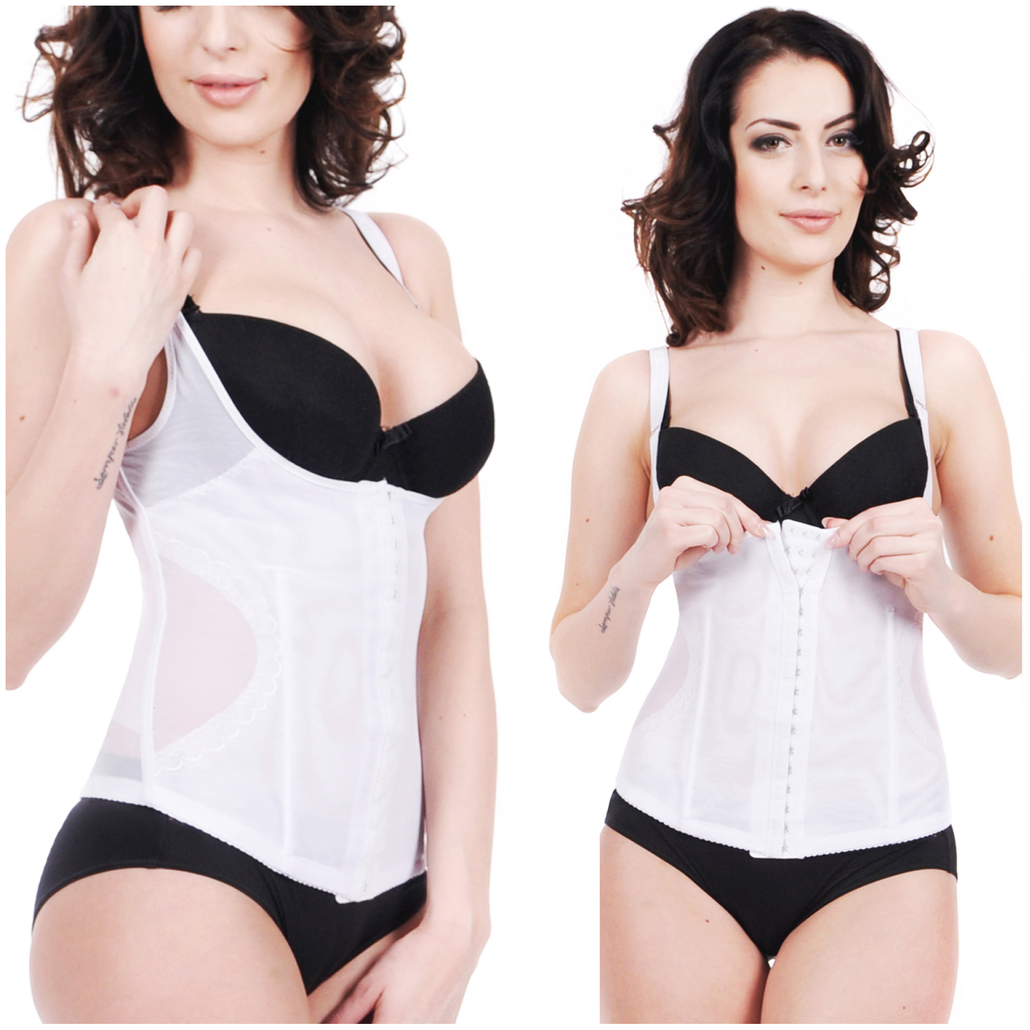 Orirose ® Mocno wyszczuplający górne i dolne partie brzucha, wygładzający i modelujący talię, prostujący plecy, ujędrniające biust, wykonany z przewiewnej mikrosiatki, gorset z trzystopniowa regulacją ucisku Talia SLIM size plus - obrazek 36
