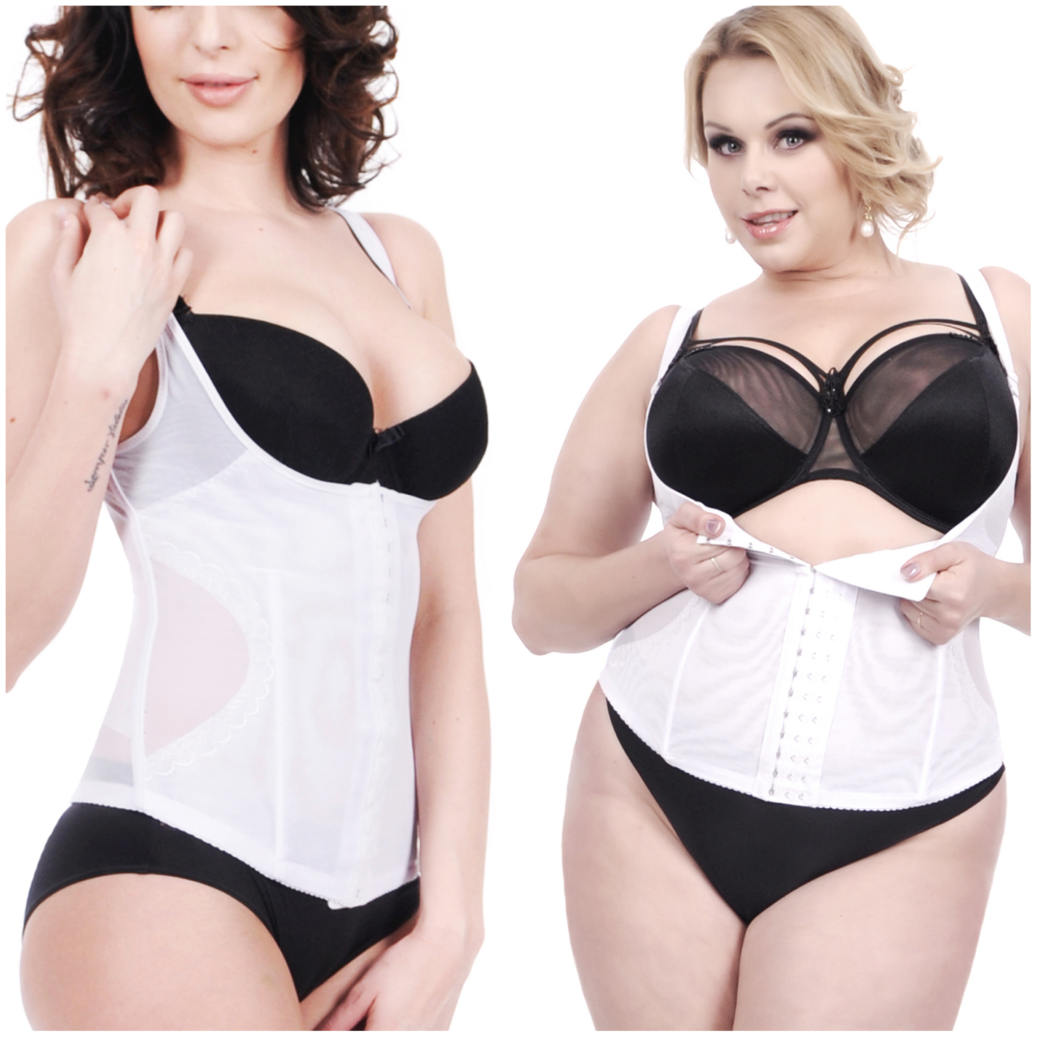 Orirose ® Mocno wyszczuplający górne i dolne partie brzucha, wygładzający i modelujący talię, prostujący plecy, ujędrniające biust, wykonany z przewiewnej mikrosiatki, gorset z trzystopniowa regulacją ucisku Talia SLIM size plus - obrazek 37