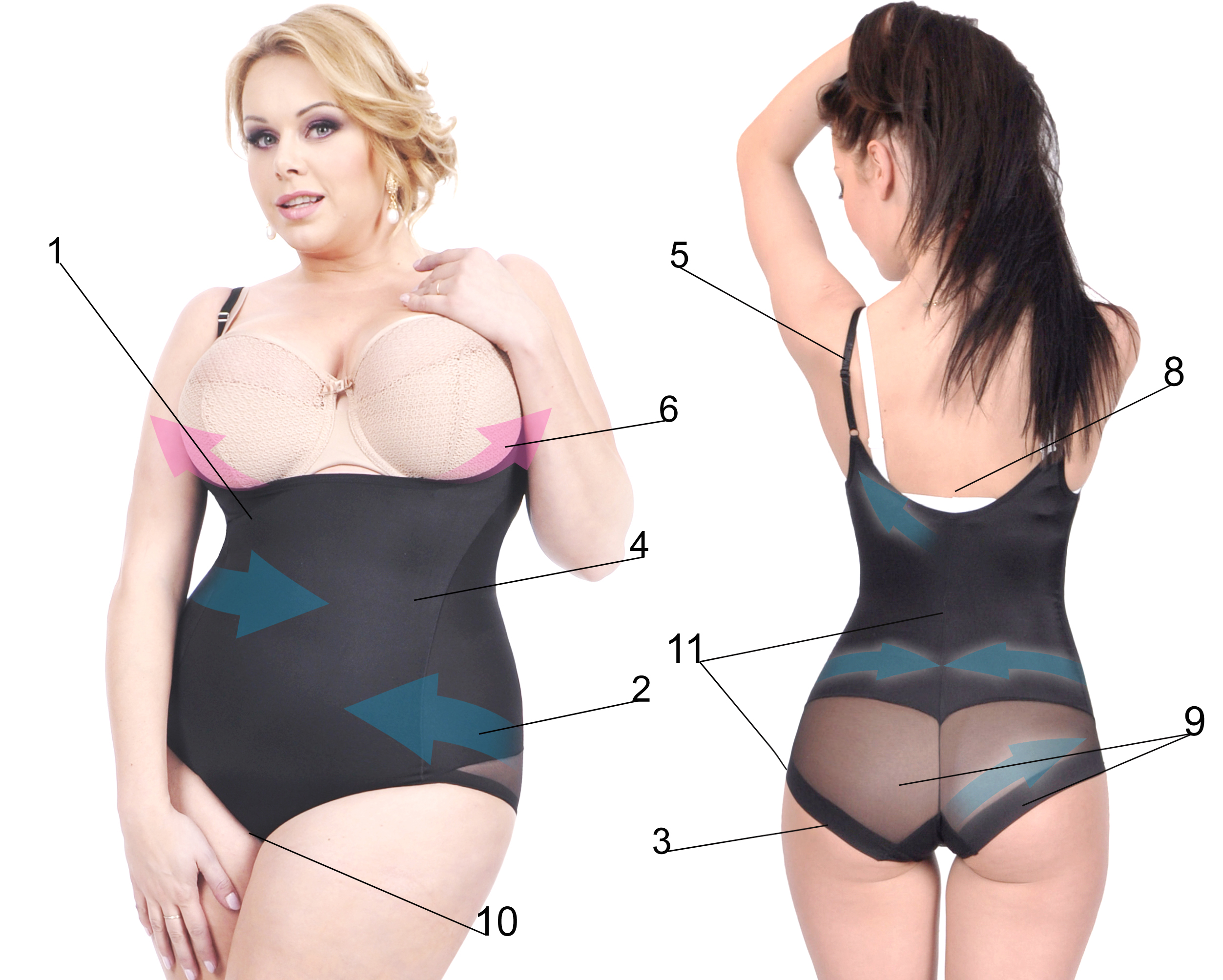 Orirose ® ultracienkie, wyszczuplające dolne i górne partie brzucha, modelujące talię, wygładzające linię bioder oraz kształtujące pośladki Body Optimal Reduction SIZE PLUS - obrazek 2