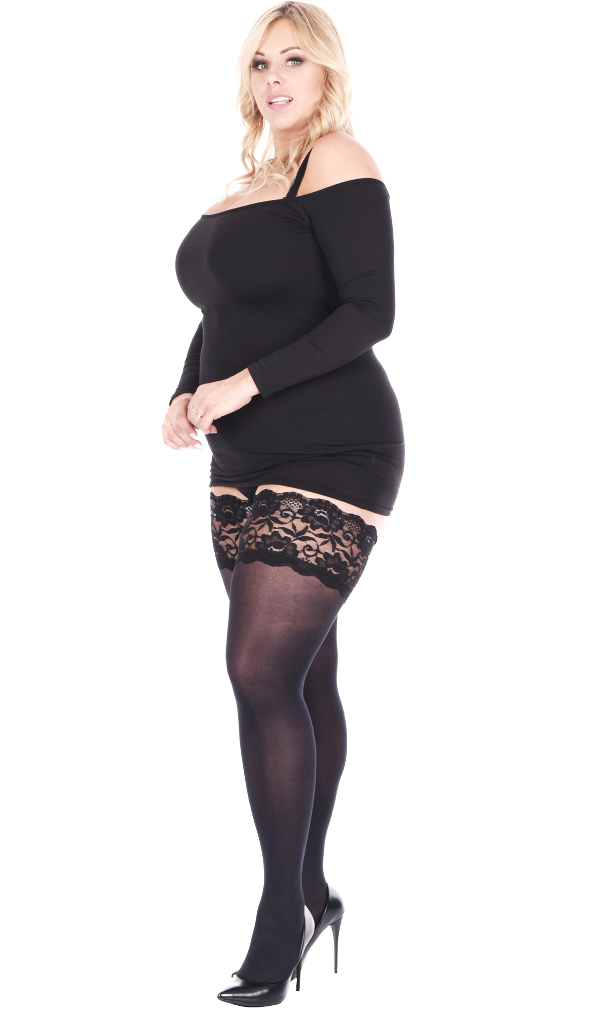 Orirose ®, SEXY włoskie pończochy samonośne z MIKROFIBRY 40den o SZEROKIEJ 8cm KWIATOWEJ koronce o podwyższonej odporności na zaciągnięcia - obrazek 15