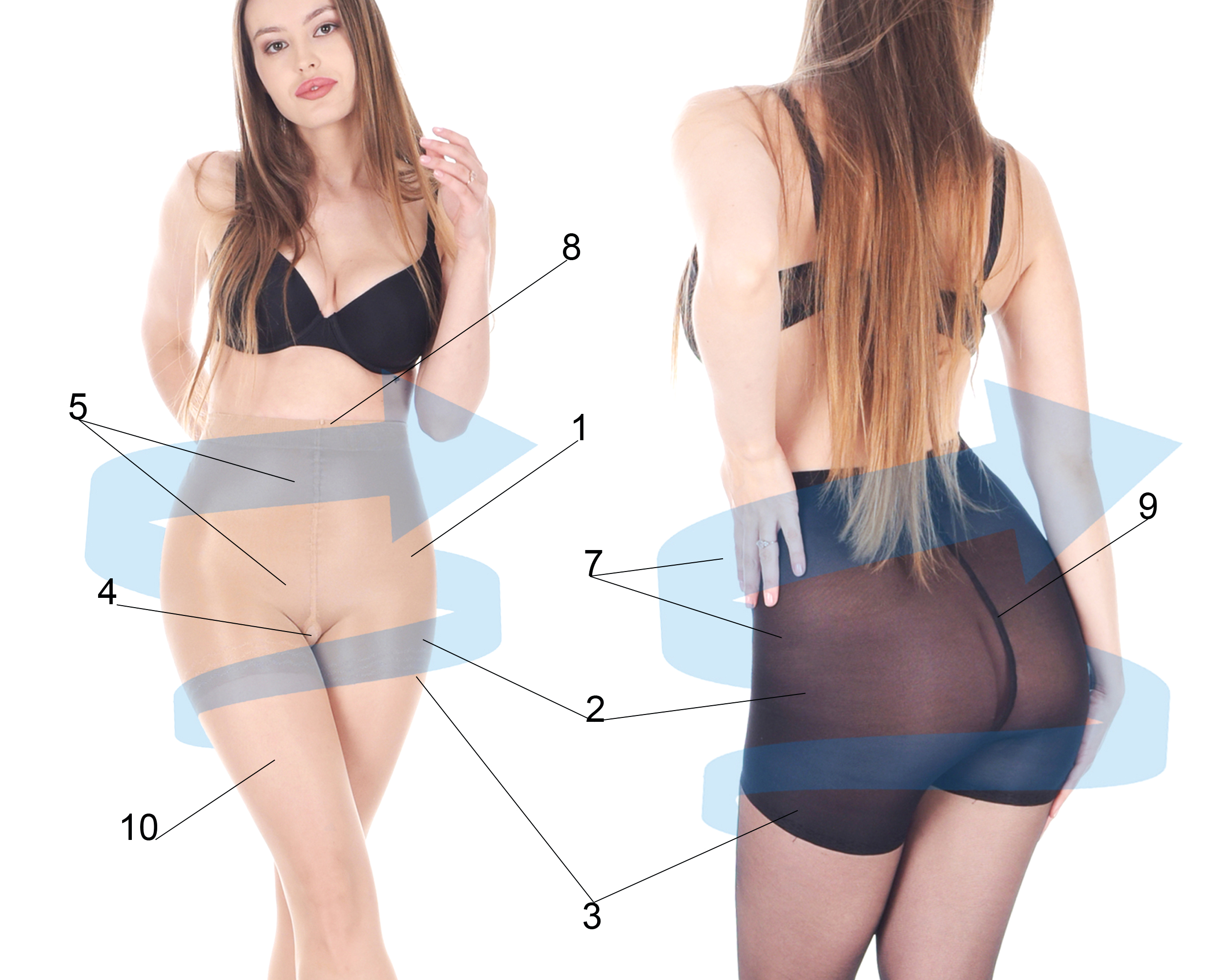 Orirose ®, Rajstopy wyszczuplające SLIM BODY z modelującą częścią majtkową, lycra 20den - obrazek 10